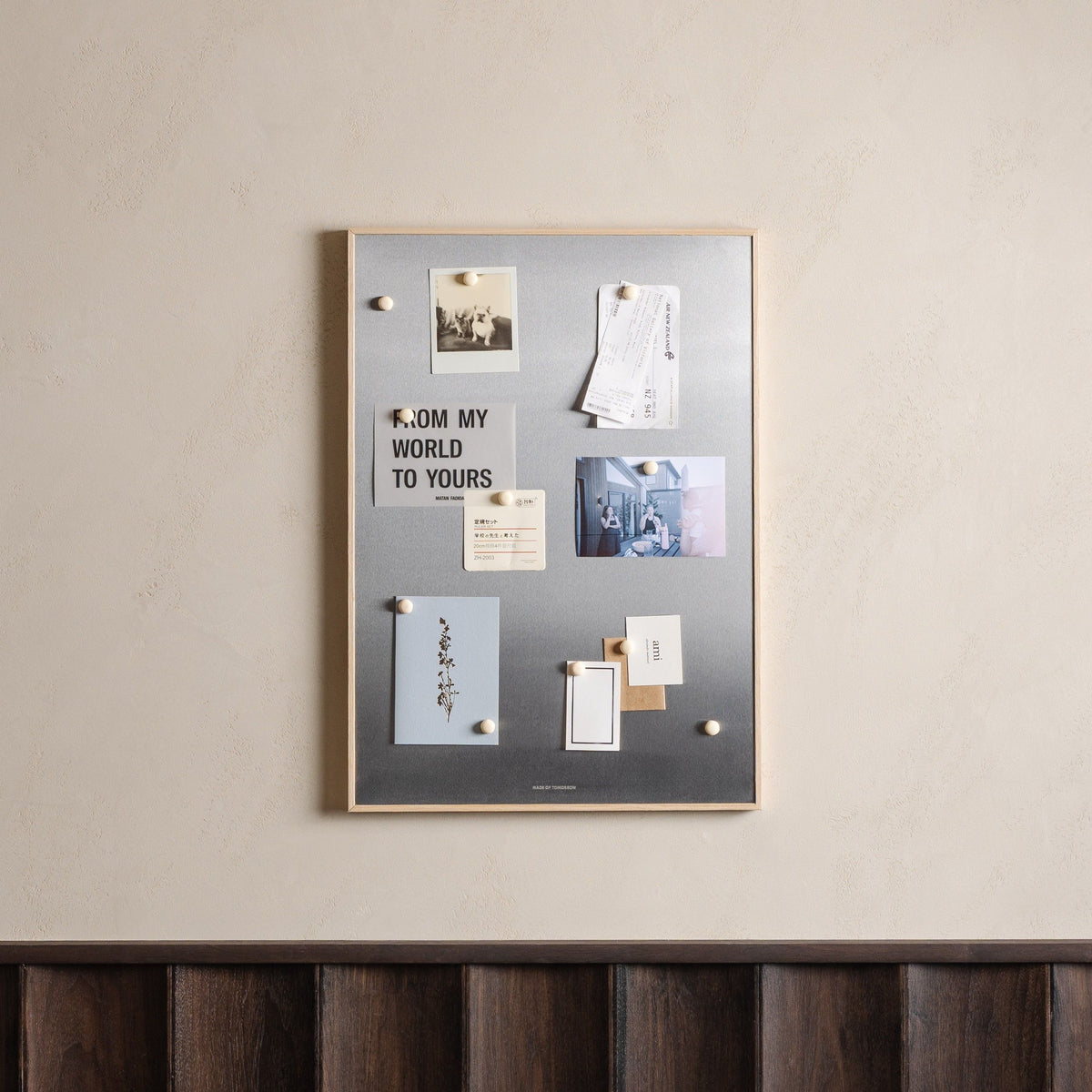 Muse Magnetic Board A2 — Oak Frame - Bark Linen